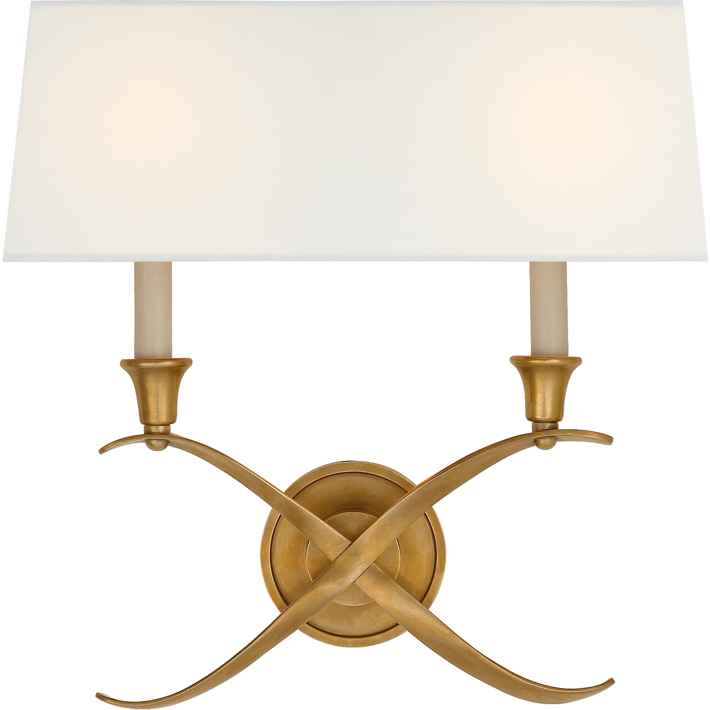 Cross Bouillotte Large Sconce with Linen Shade