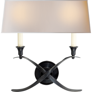 Cross Bouillotte Large Sconce with Natural Paper Shade