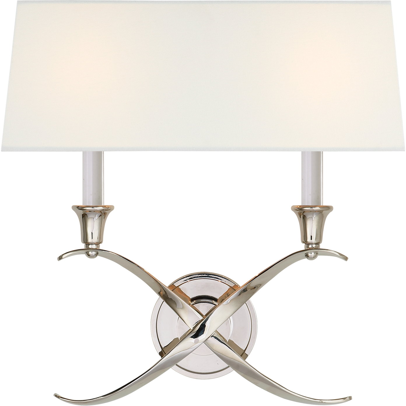 Cross Bouillotte Large Sconce with Linen Shade