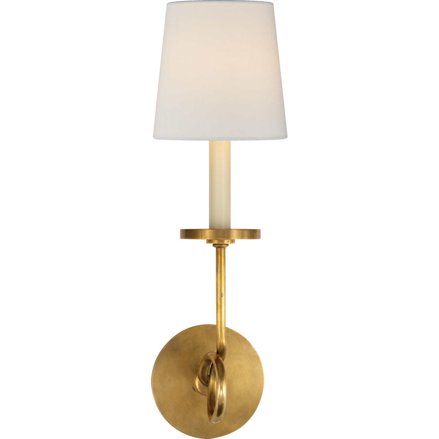 Symmetric Twist Single Sconce with Linen Shade