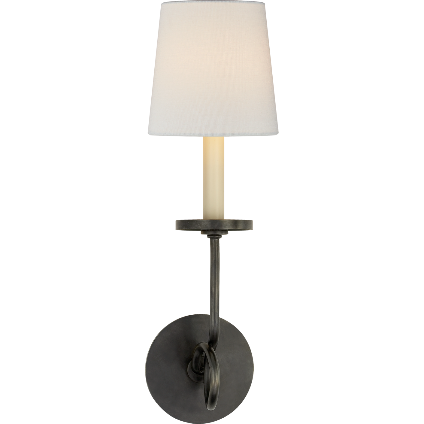 Symmetric Twist Single Sconce with Linen Shade