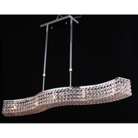 Wave Chrome Pendant Linear with Crystals