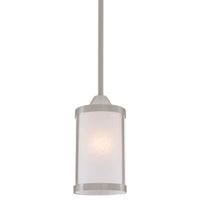 DVI DVP1121SN-OP Uptown Mini-Pendant in Satin Nickel with Half Opal Glass