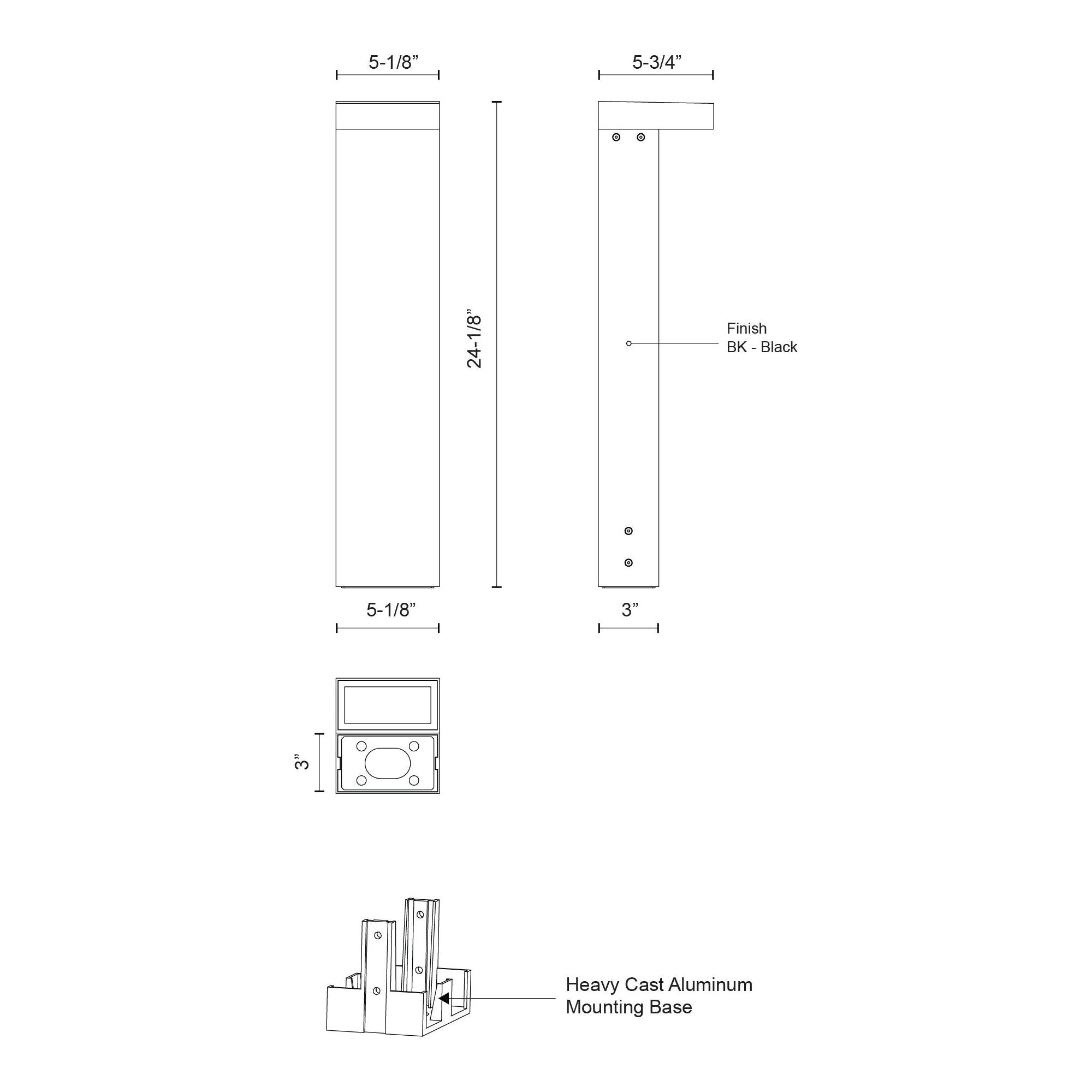 Evans 24" Exterior Bollard