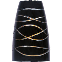 Black Amber Swirl Glass
