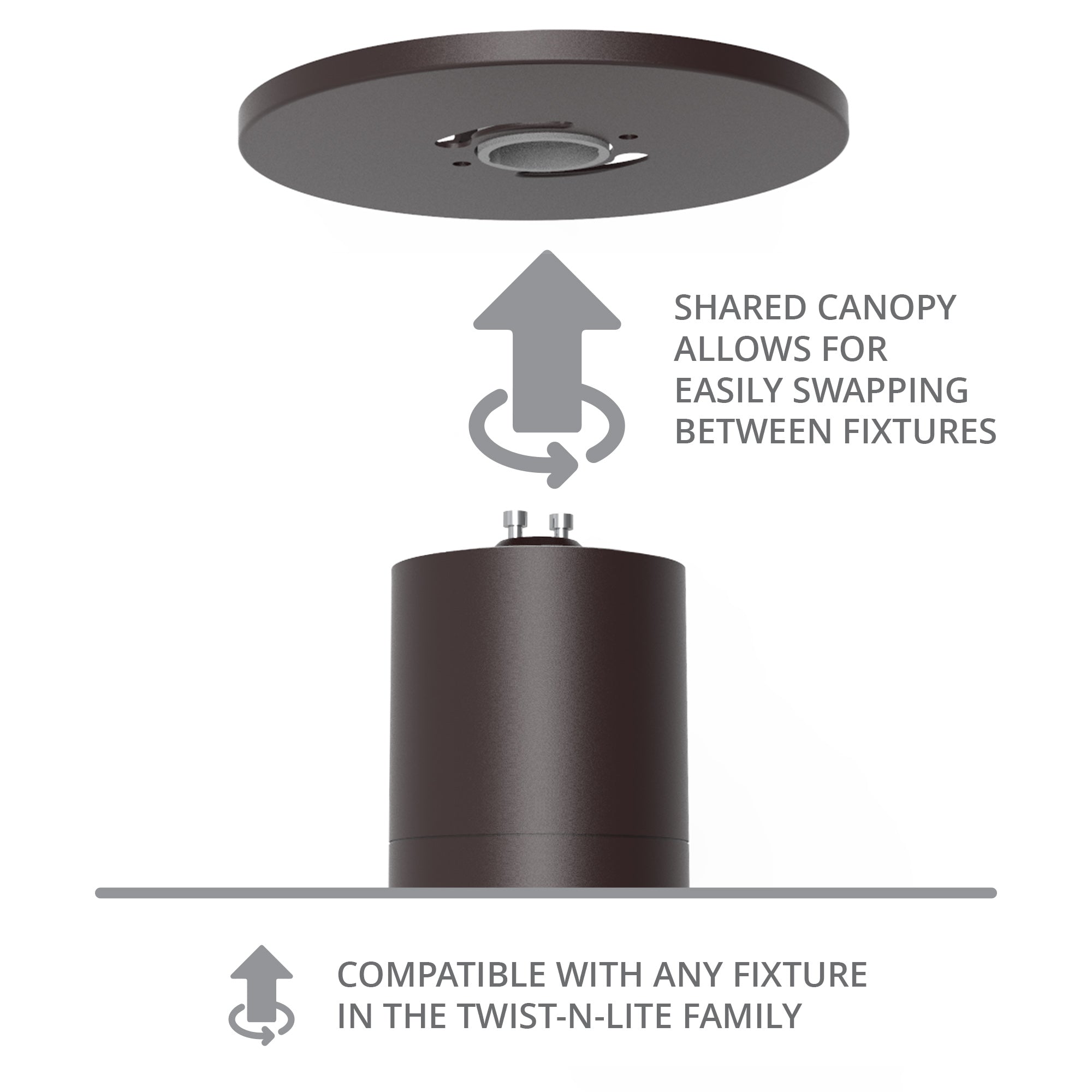 Twist-N-Lite LED 3.5" Surface Mount Cylinder Regressed Downlight