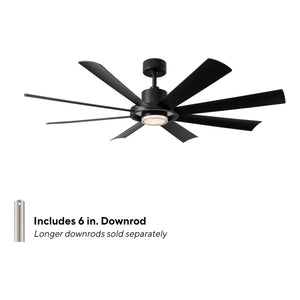 Aura Indoor/Outdoor 8-Blade 60" LED Smart Ceiling Fan