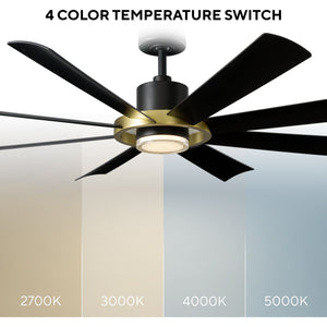 Aura Indoor/Outdoor 8-Blade 60" LED Smart Ceiling Fan