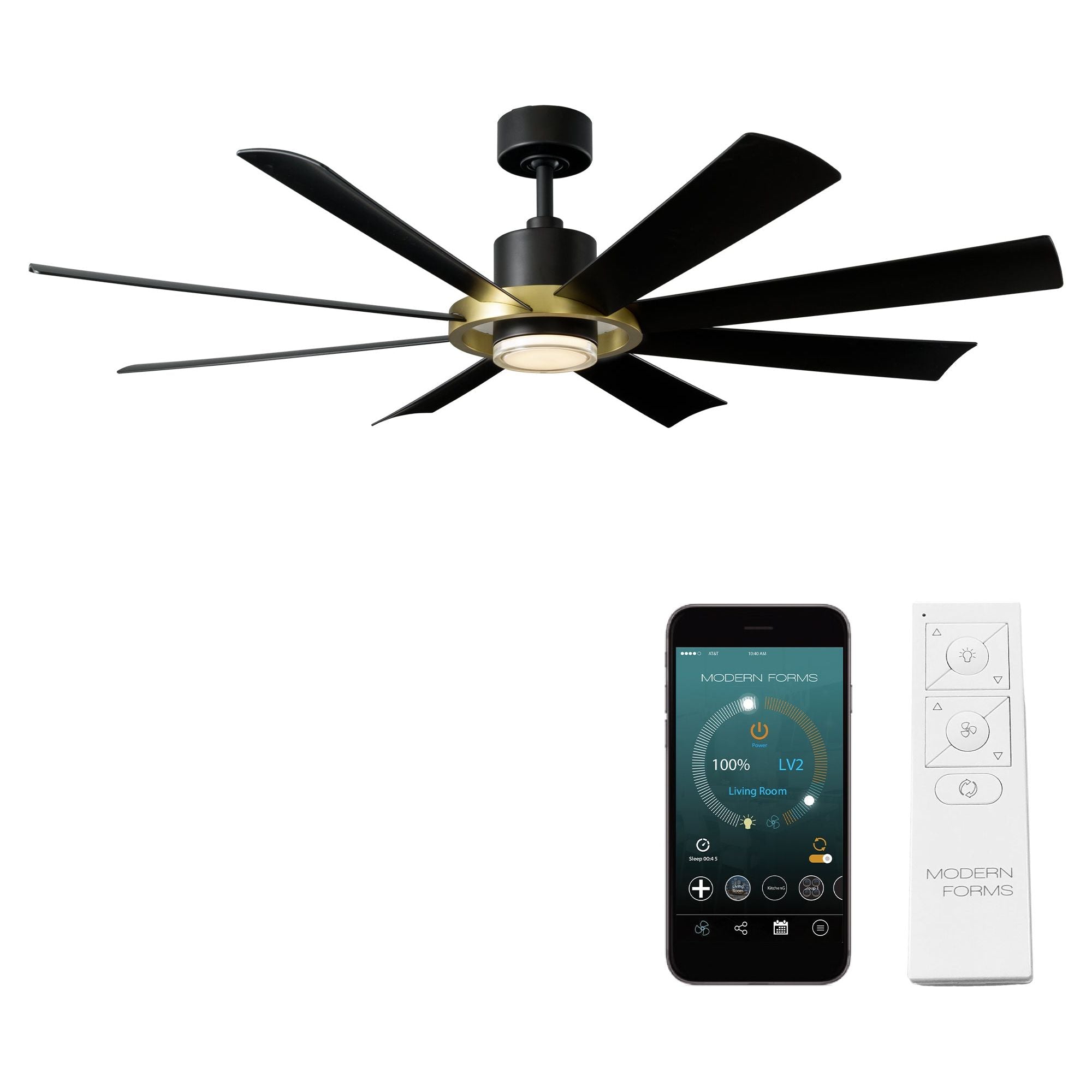 Aura Indoor/Outdoor 8-Blade 60" LED Smart Ceiling Fan