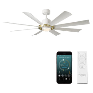 Aura Indoor/Outdoor 8-Blade 60" LED Smart Ceiling Fan