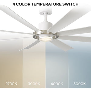 Aura Indoor/Outdoor 8-Blade 72" LED Smart Ceiling Fan