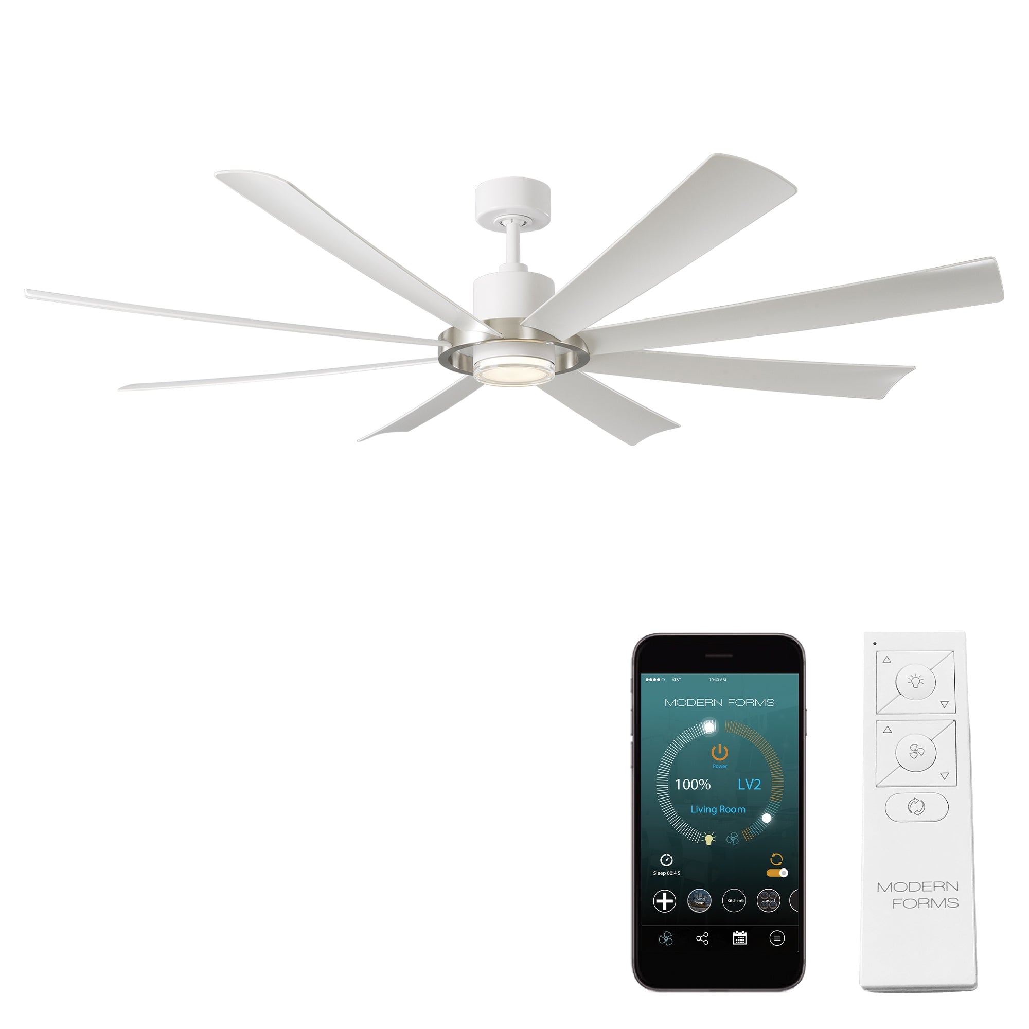 Aura Indoor/Outdoor 8-Blade 72" LED Smart Ceiling Fan