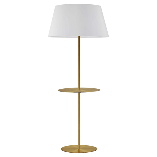 Gretchen 1-Light Round Base Floor with Shelf