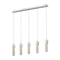 5-Light Linear Pendant Chrome