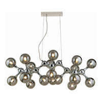 18-Light Chrome Pendant Glass Balls