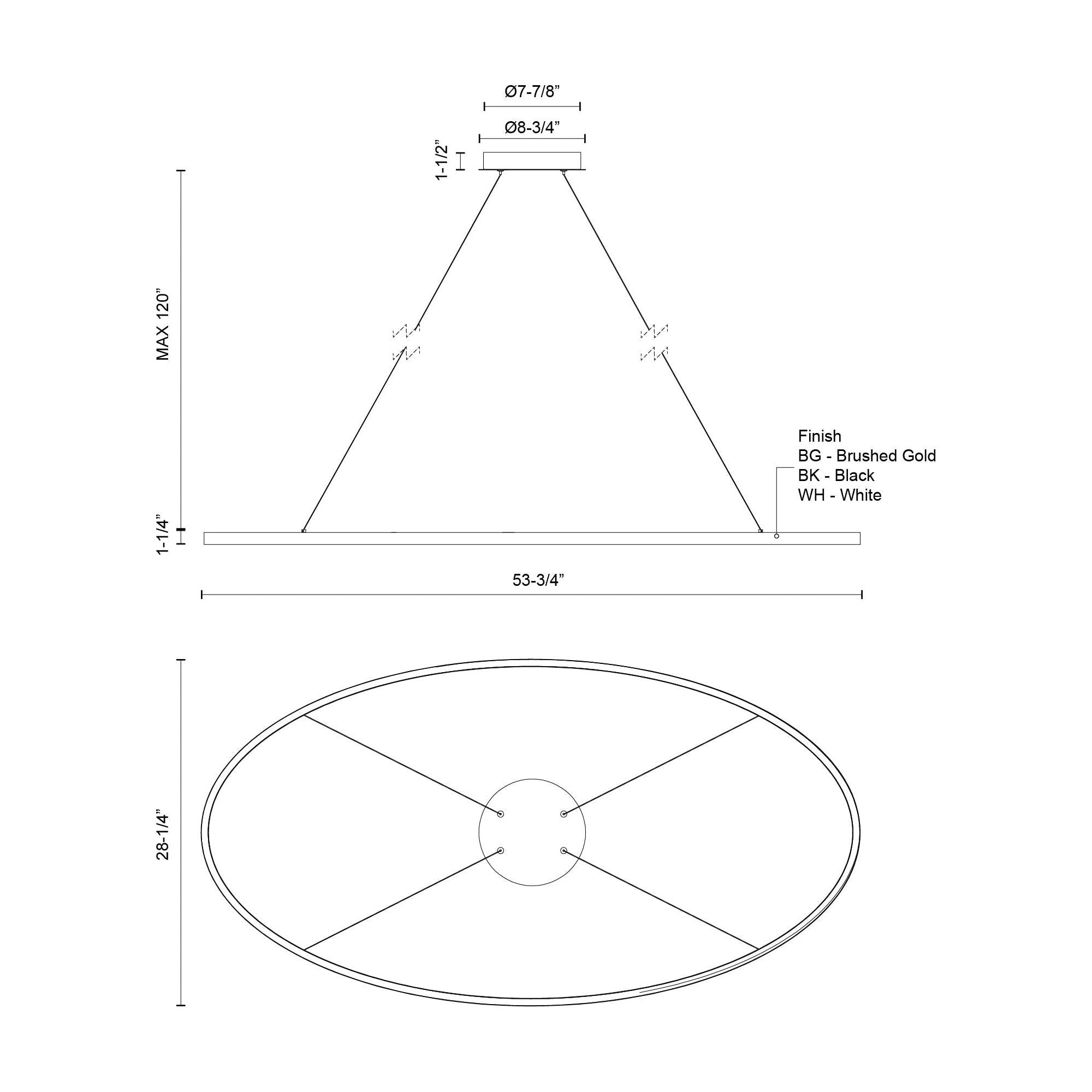 Ovale 53" Linear Pendant