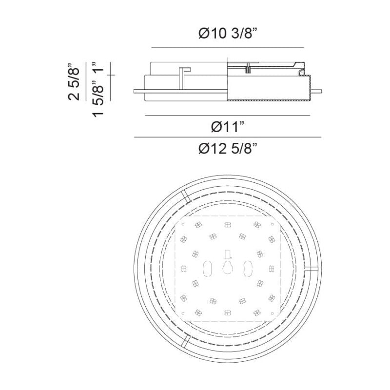 Bammerton 12" 1-Light Flush Mount