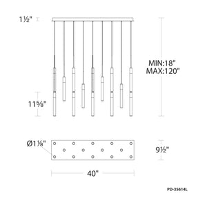 Magic 14-Light 40" LED Linear Multi Pendant