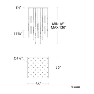 Magic 41-Light 36" LED Square Multi Pendant