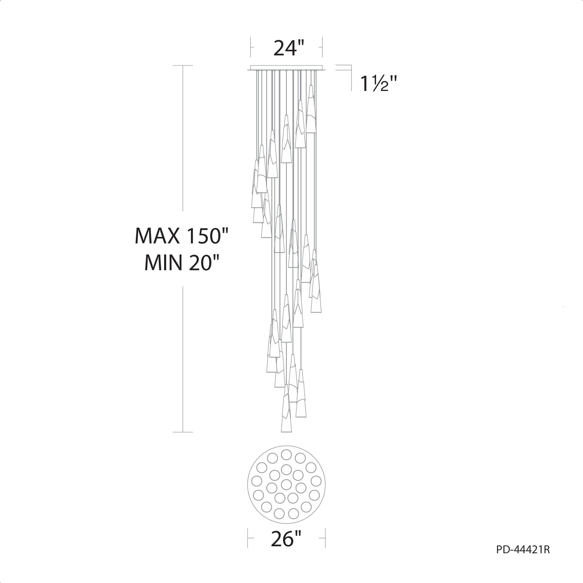 Kilt 21-Light 26" LED Round Multi Pendant