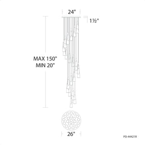 Kilt 21-Light 26" LED Round Multi Pendant