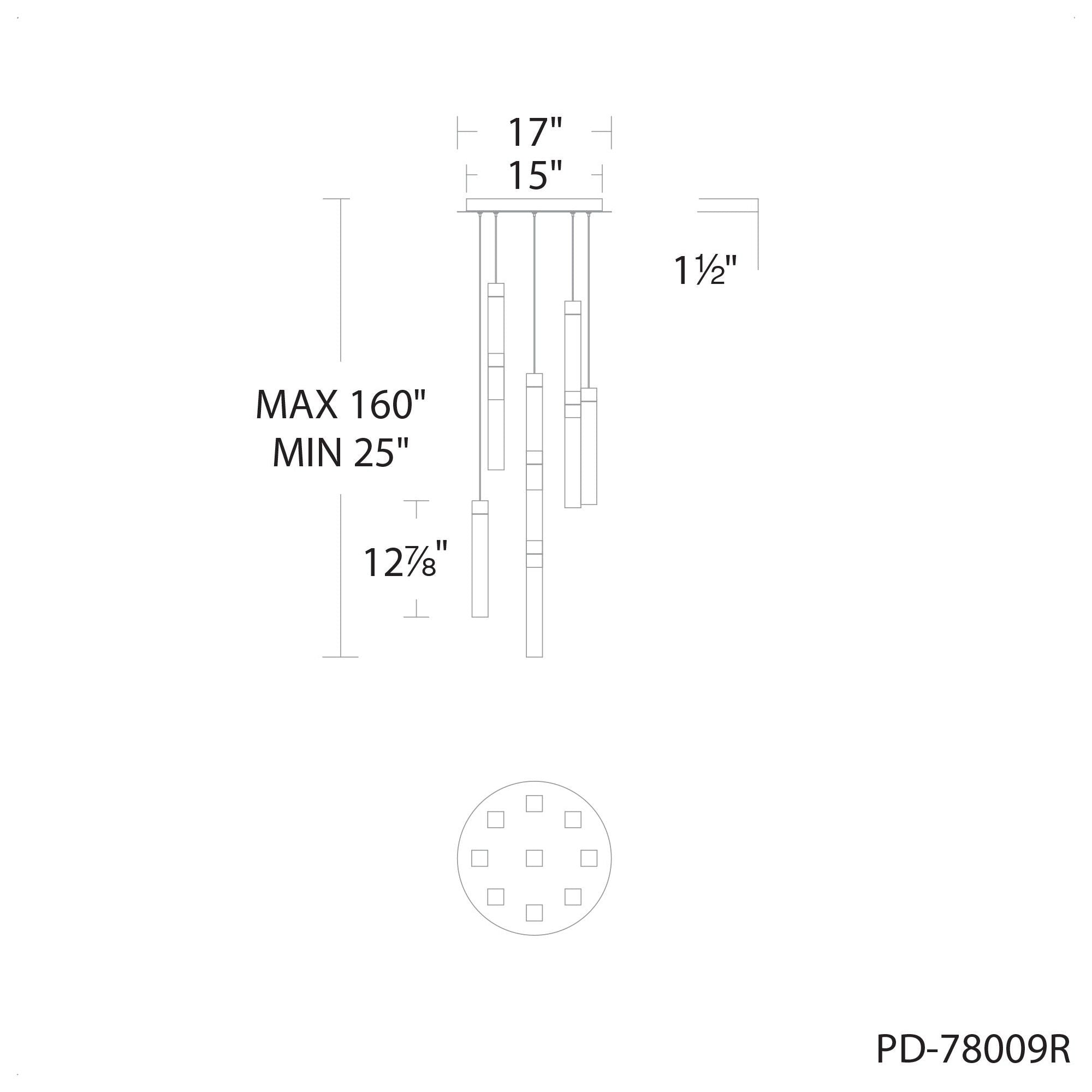 Minx 9-Light 17" LED Round Multi Pendant