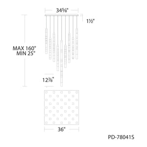 Minx 41-Light 36" LED Square Multi Pendant