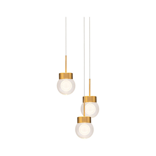 Double Bubble 3-Light 11.8" LED Round Multi Pendant