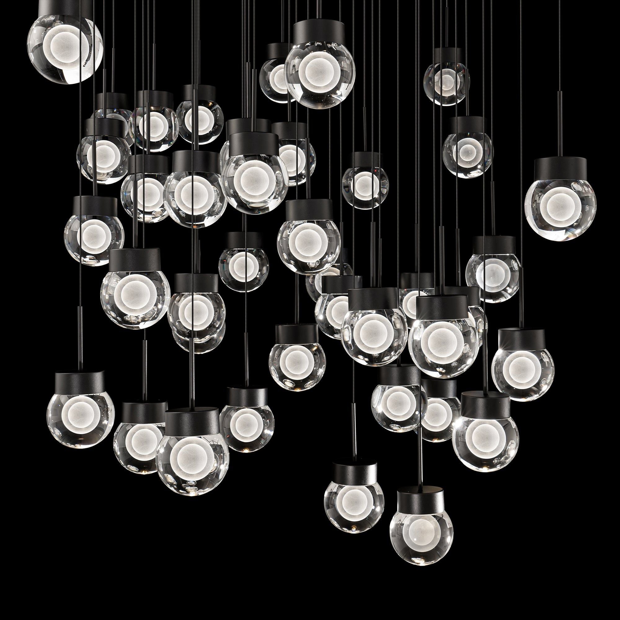 Double Bubble 41-Light 37" LED Square Multi Pendant