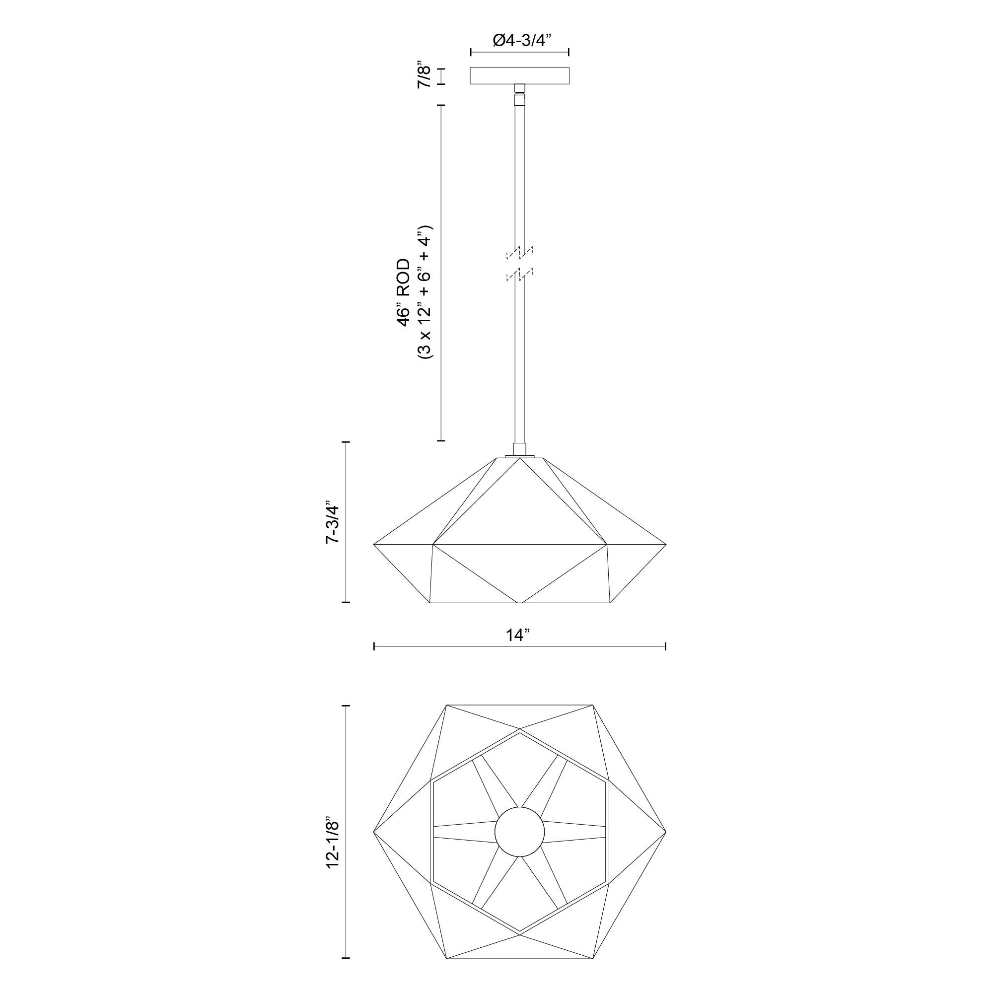 Krysta 1-Light 14" Pendant