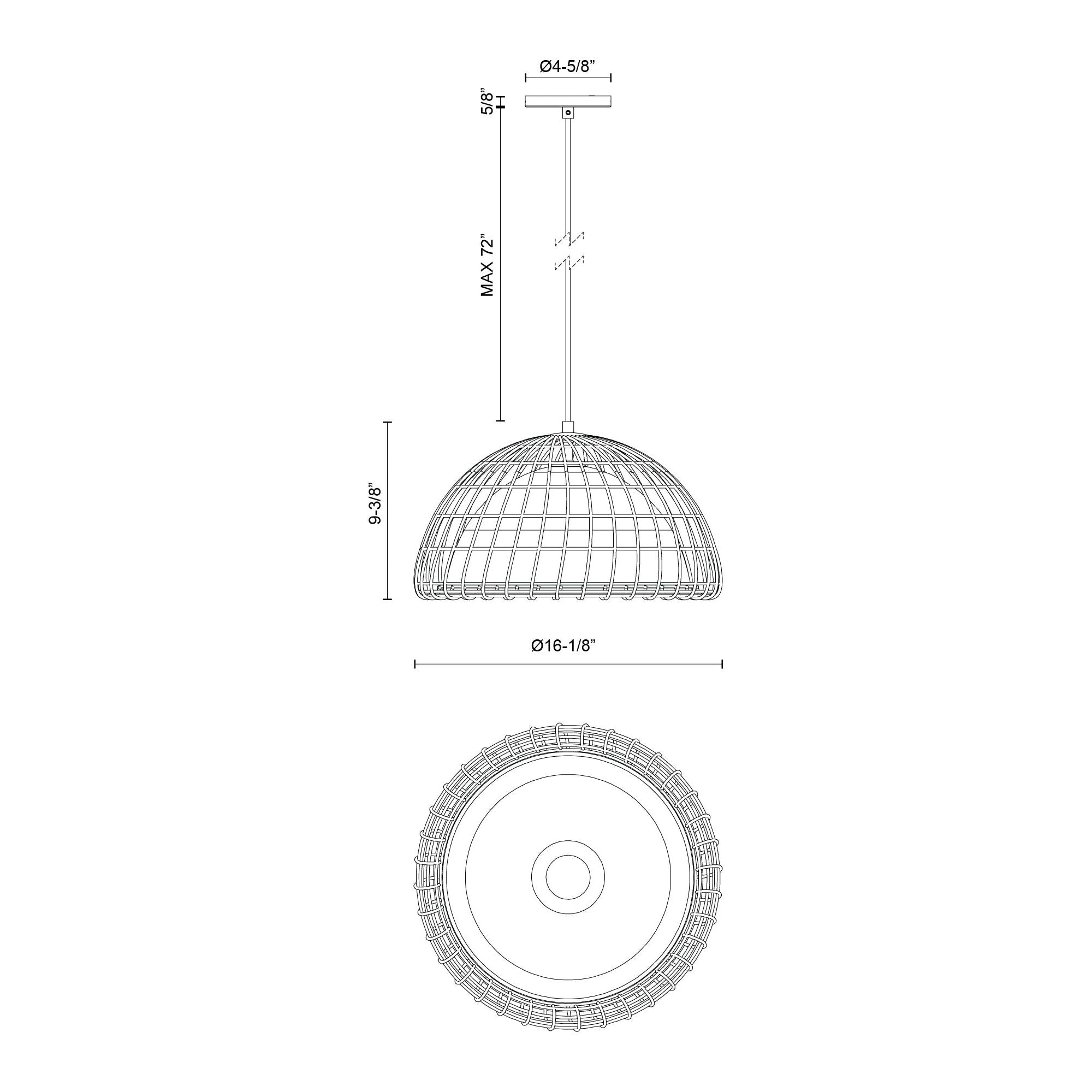 Bondi 1-Light 16" Pendant