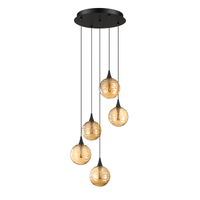 Oriana 5-Light LED Pendant Pan (Glass Style "D")