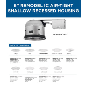 6" Recessed Shallow Remodel Air-Tight IC Housing