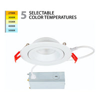 Lotos R 4" LED 5-CCT Round Adjustable Recessed Kit