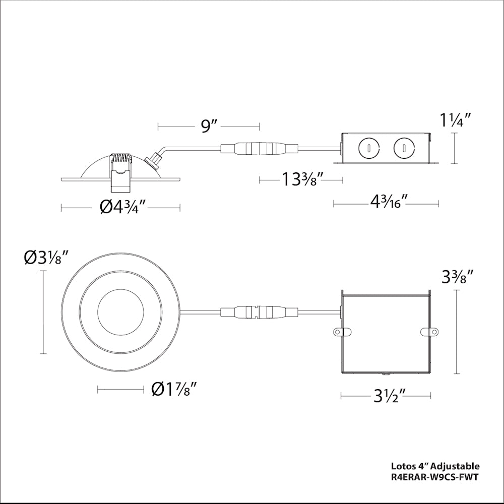 Lotos 4" LED 5-CCT Round Adjustable Recessed Kit