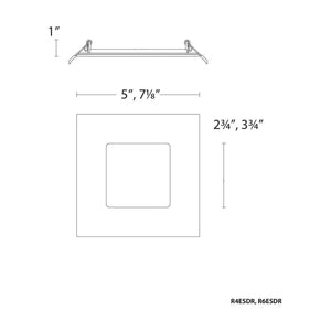 Lotos 4" LED 5-CCT Square Recessed Kit