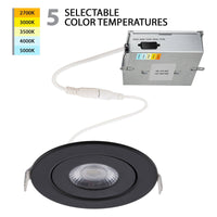 Lotos 6" LED 5-CCT Round Adjustable Recessed Kit