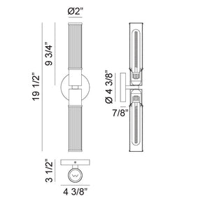 Klarice 1-Light 4.3" x 19.5" Wall Sconce