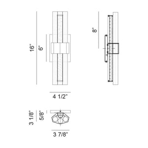 Krustallos 16" 1-Light Wall Sconce