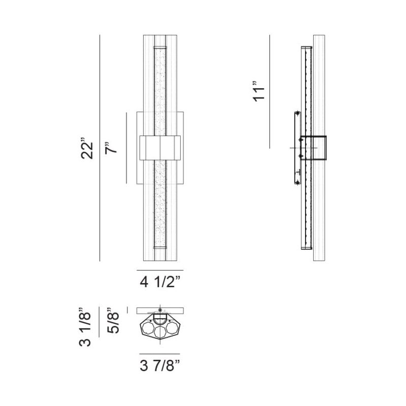 Krustallos 22" 1-Light Wall Sconce