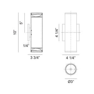 Tubular 2-Light Wall Sconce