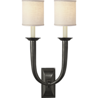 French Deco Horn Double Sconce