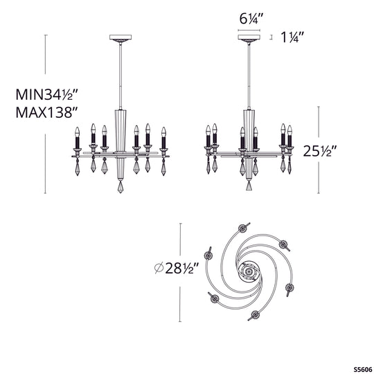 Tempest 6-Light Chandelier