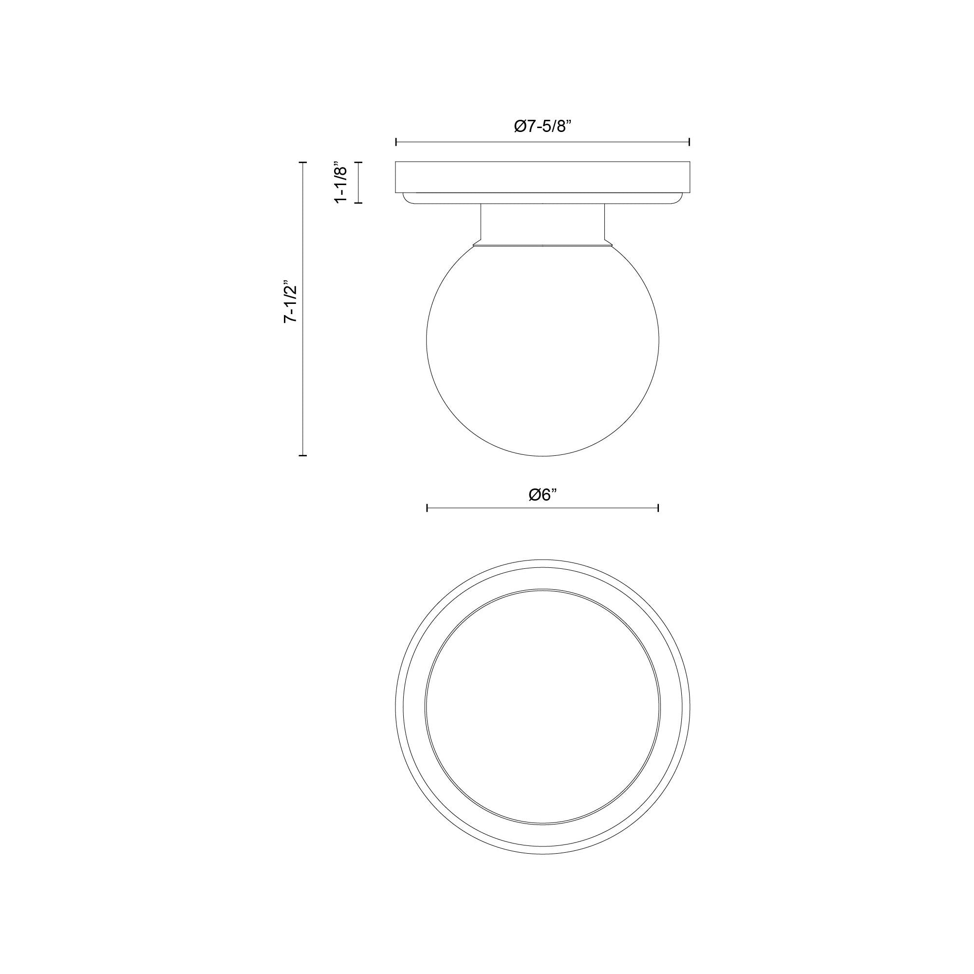 Fiore 1-Light 6" Semi Flush Mount