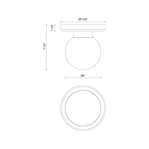 Fiore 1-Light 6" Semi Flush Mount