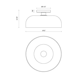 Sylvia 1-Light 12" Semi Flush Mount