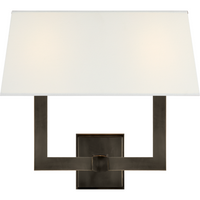 Square Tube Double Sconce with Single Shade