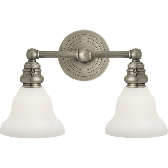 Boston Functional Double Light with White Glass