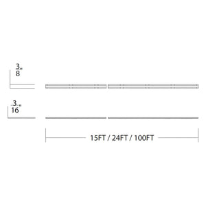 Gemini 24VDC LED COB Cuttable 1.2W/ft 24ft Tape Light