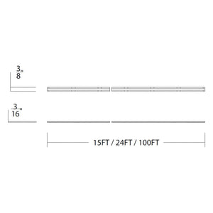 Gemini 24VDC LED COB Cuttable 2.2W/ft 24ft Tape Light